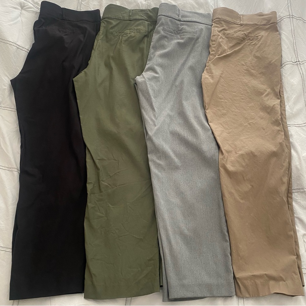Bundle of 4 Women's Simply Vera Vera Wang Luxe Twill Ankle Pants